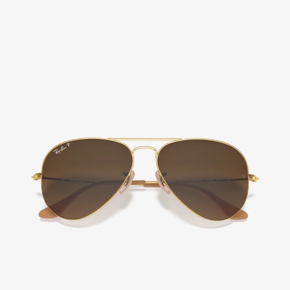 Ray-Ban Gold Aviator Sunglasses with Brown Lenses - Picture 5 of 6